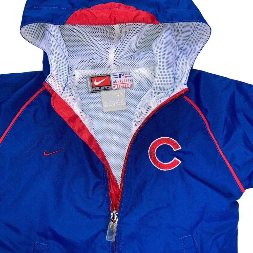 NIKE Chicago CUBS Windbreaker Jacket Hooded 12M 12 Months Genuine Merchandise - Picture 4 of 13
